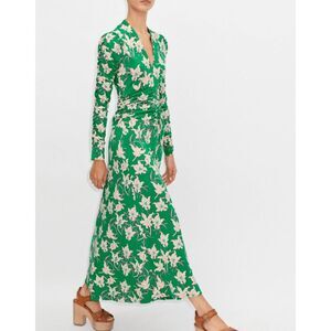 ME+EM Graphic Tulip Print Gather Front Midi Dress Sz US 12